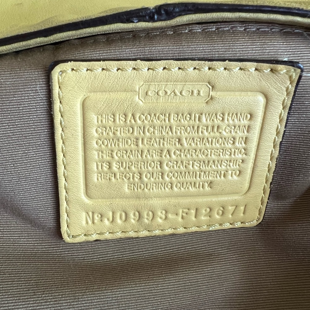 Coach Yellow Leather Shoulder Bag with Silver Hardware - Picture 10 of 11